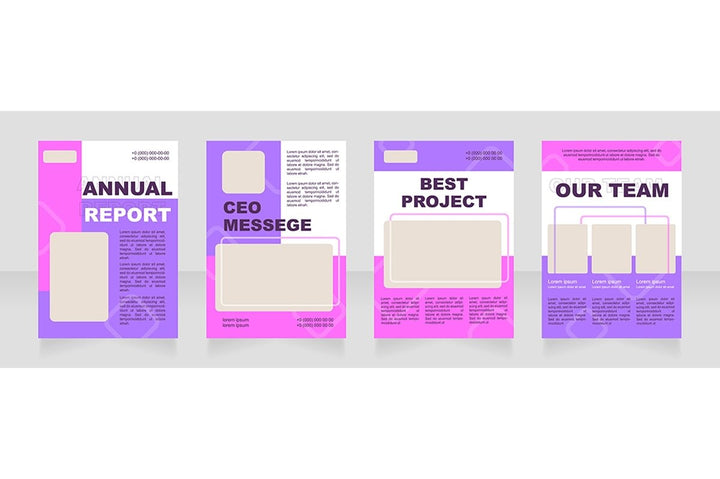 Colorful blank brochure layout design set