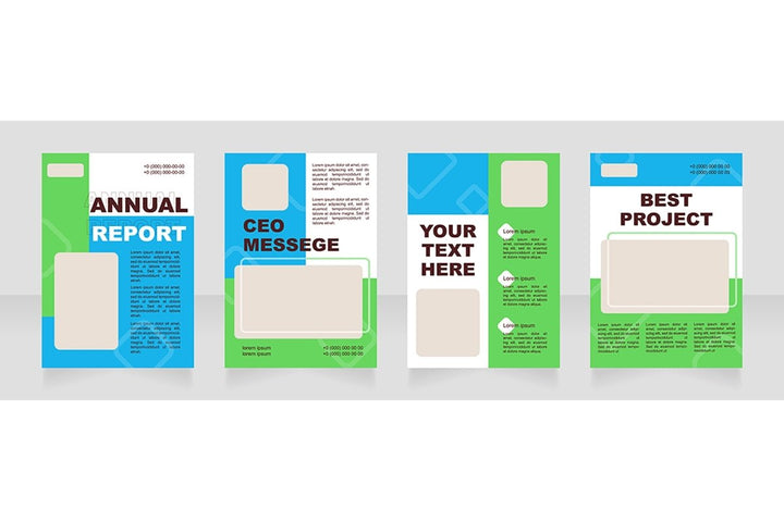 Colorful blank brochure layout design set