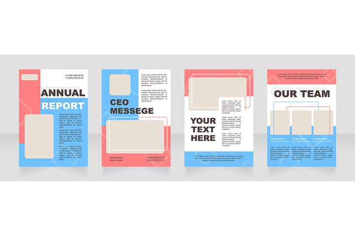 Colorful blank brochure layout design set