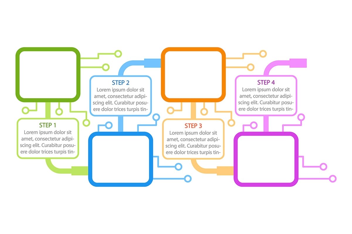 Colourful infographic chart design element set
