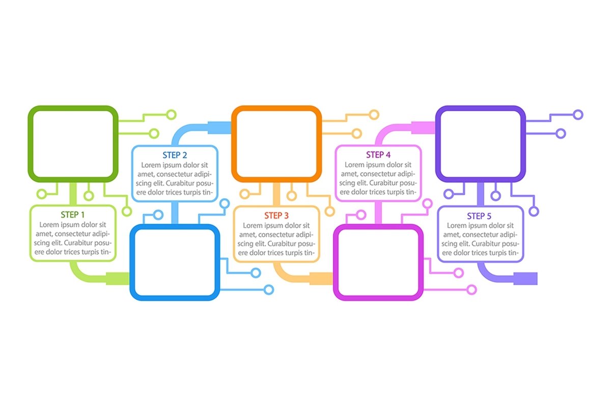 Colourful infographic chart design element set