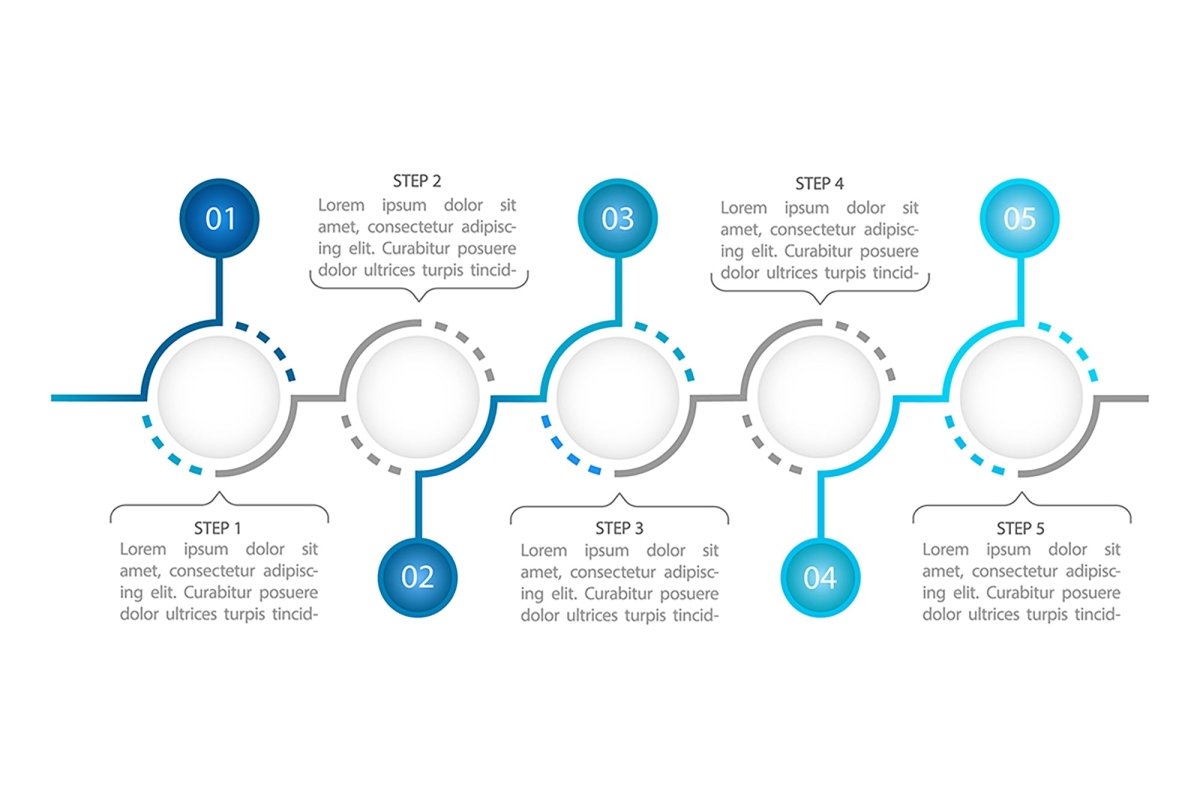 Colourful round infographic chart design element set
