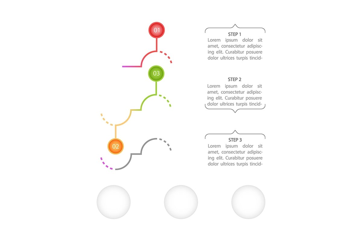 Colourful round infographic chart design element set