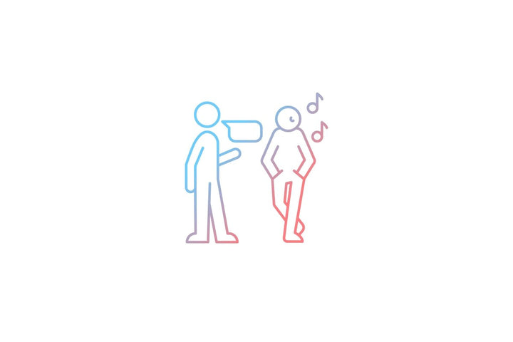 Communication channel gradient icons set for dark and light mode