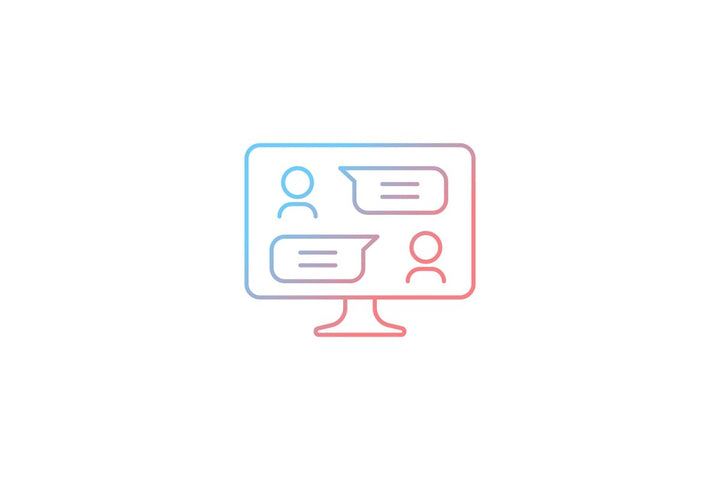Communication channel gradient icons set for dark and light mode