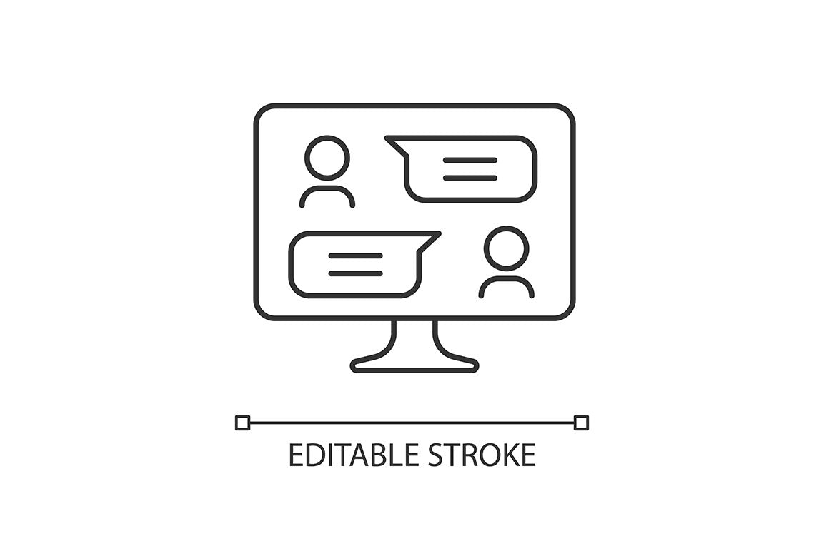 Communication channel linear icons set for dark and light mode