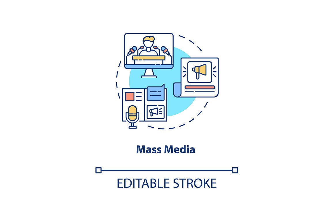 Communication strategy concept icons bundle