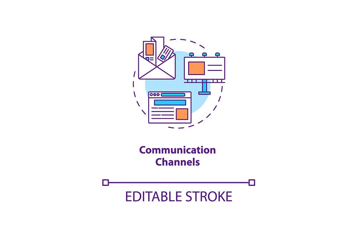 Communication strategy concept icons bundle