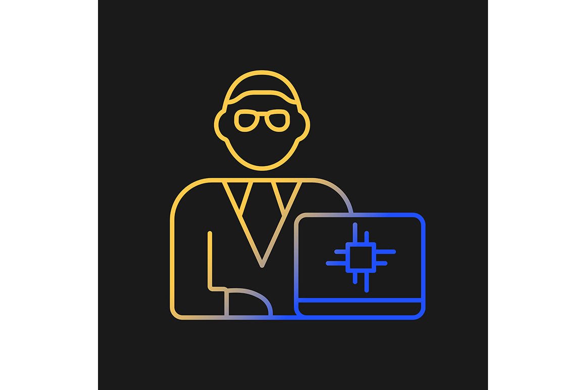 Company staff related gradient icons set for dark and light mode