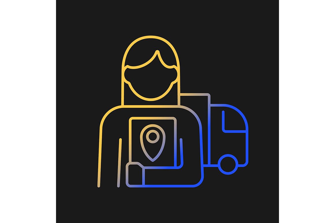 Company staff related gradient icons set for dark and light mode