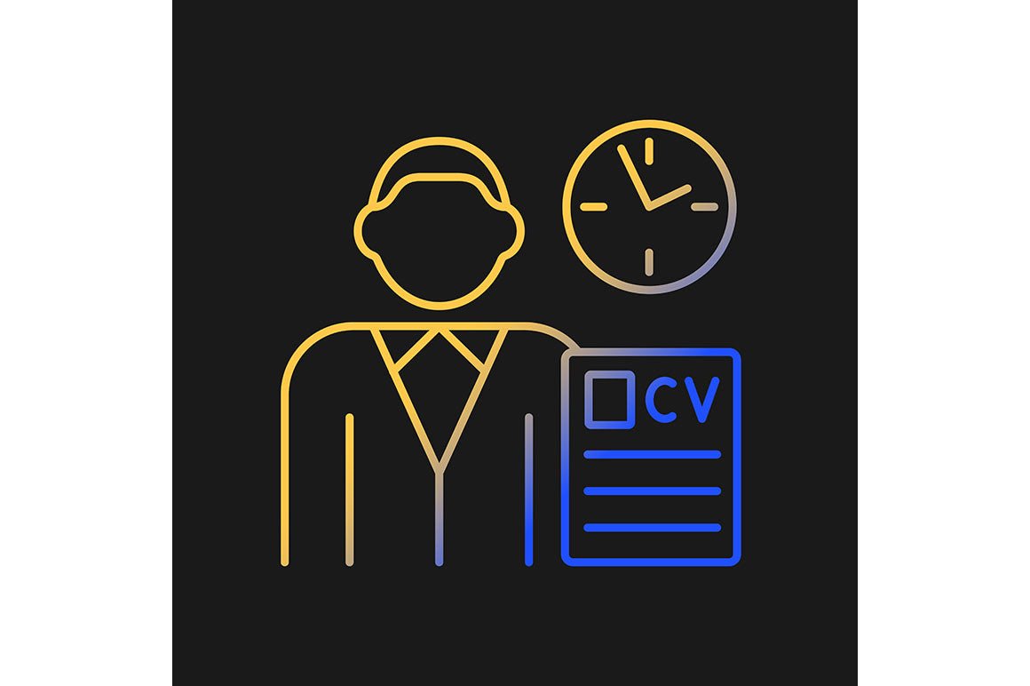 Company staff related gradient icons set for dark and light mode