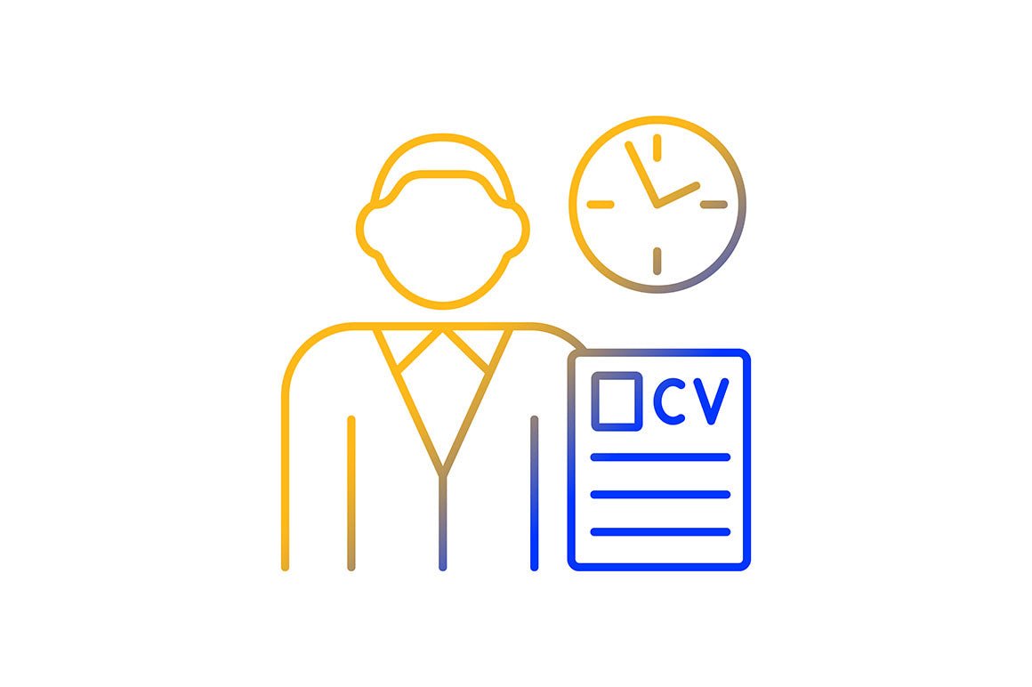 Company staff related gradient icons set for dark and light mode