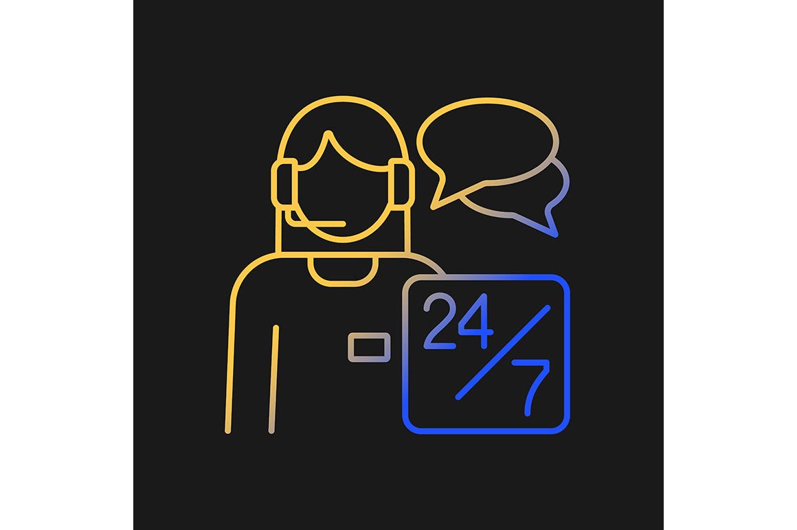 Company staff related gradient icons set for dark and light mode