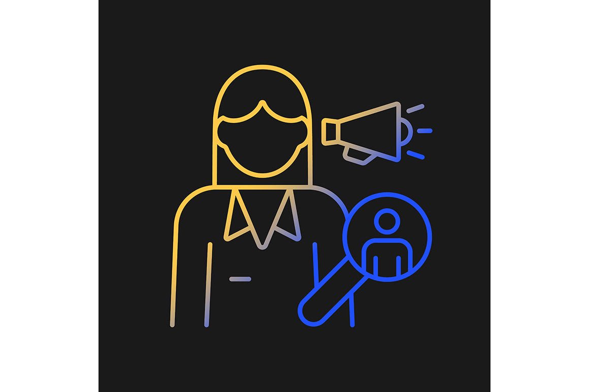 Company staff related gradient icons set for dark and light mode