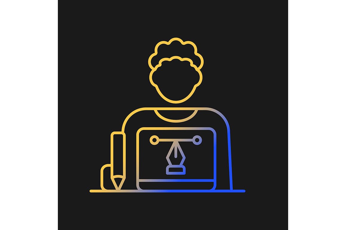Company staff related gradient icons set for dark and light mode