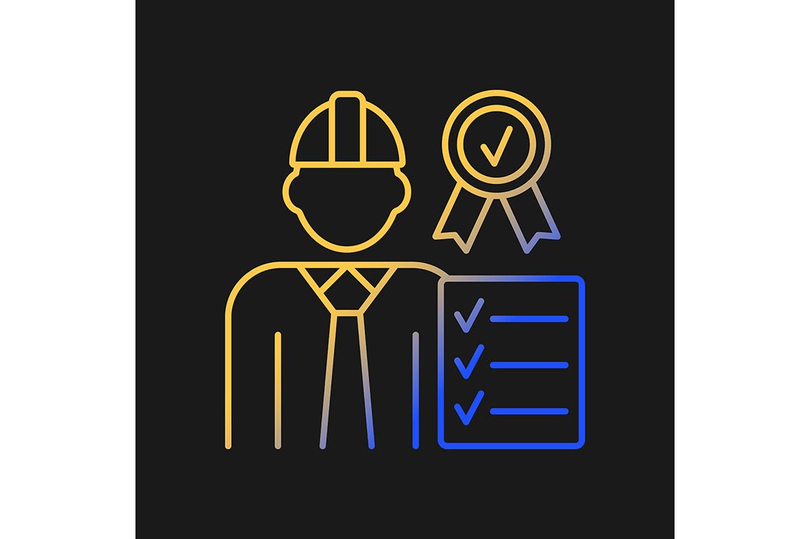 Company staff related gradient icons set for dark and light mode