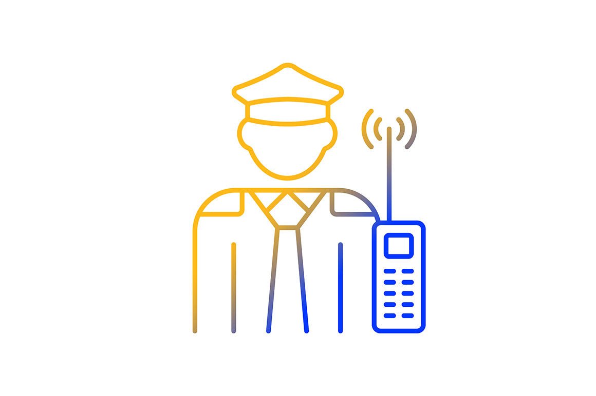 Company staff related gradient icons set for dark and light mode