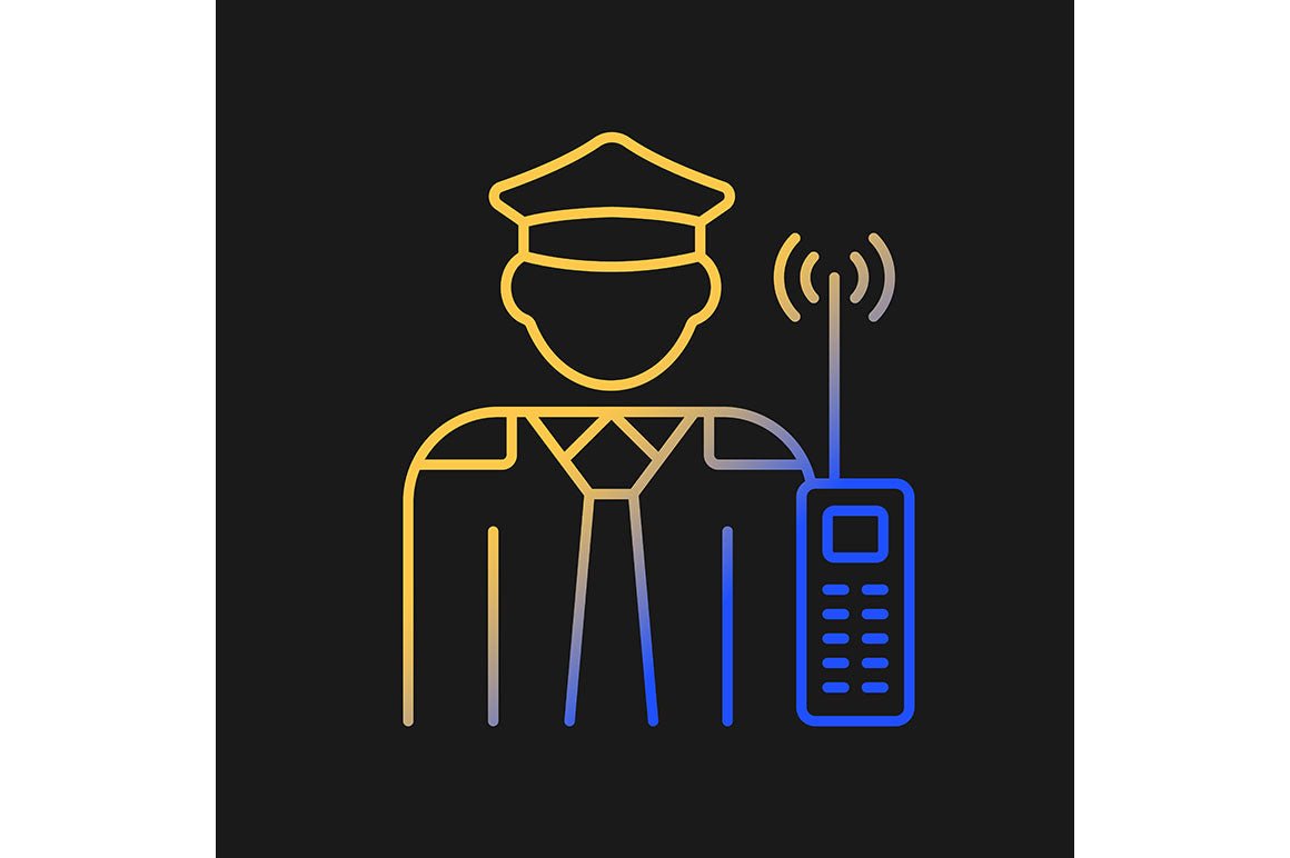 Company staff related gradient icons set for dark and light mode