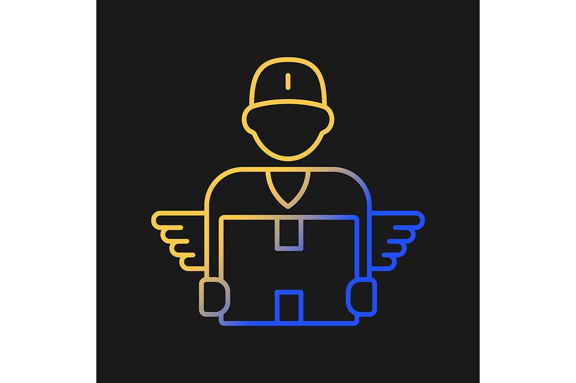 Company staff related gradient icons set for dark and light mode