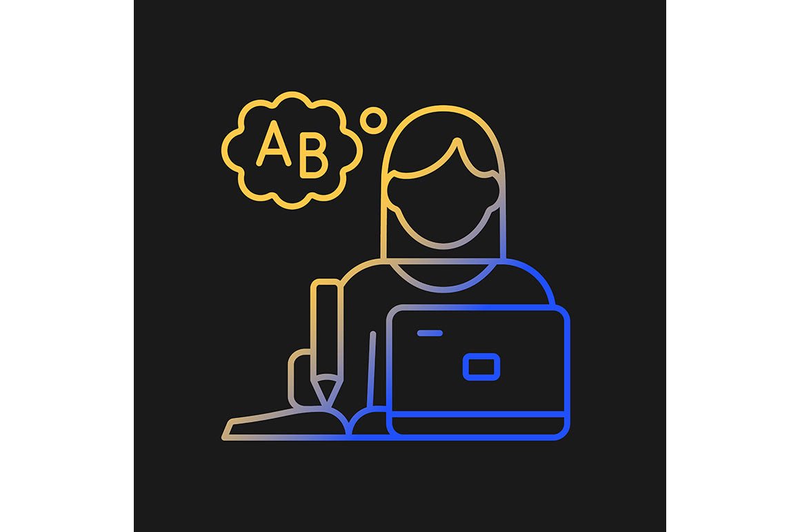 Company staff related gradient icons set for dark and light mode