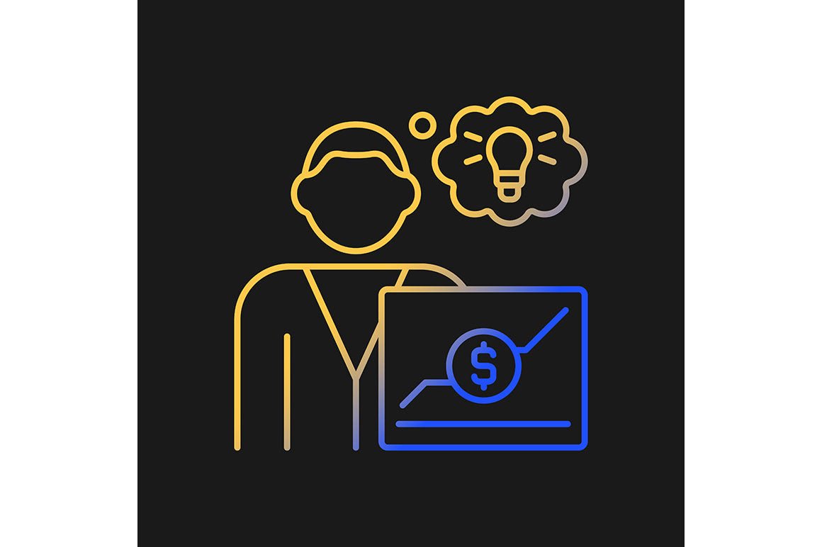 Company staff related gradient icons set for dark and light mode