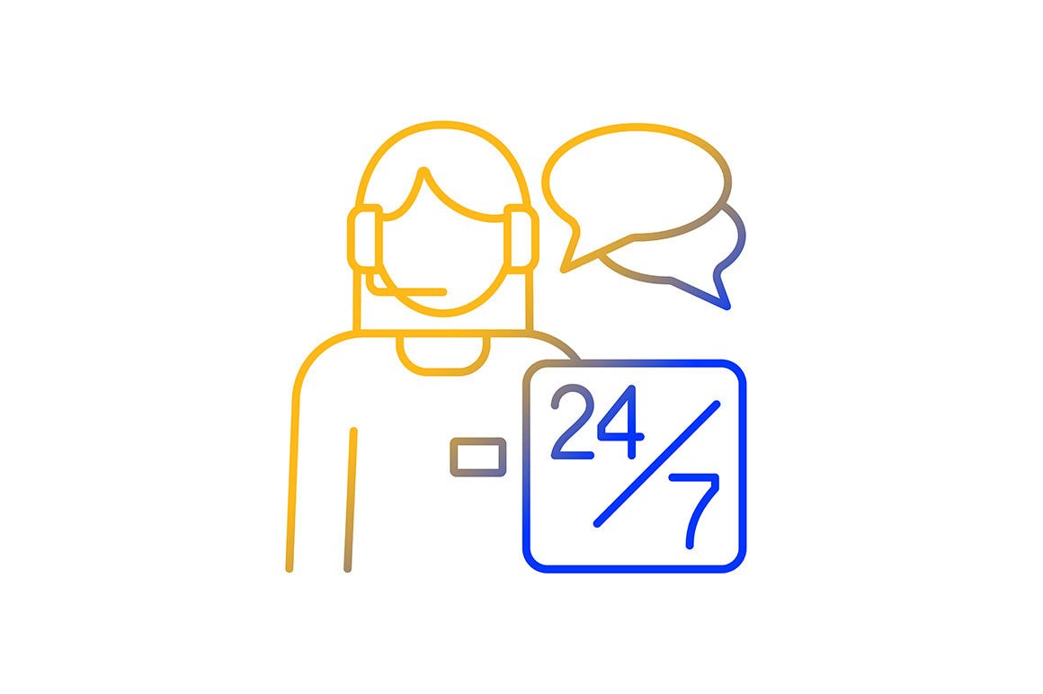 Company staff related gradient icons set for dark and light mode