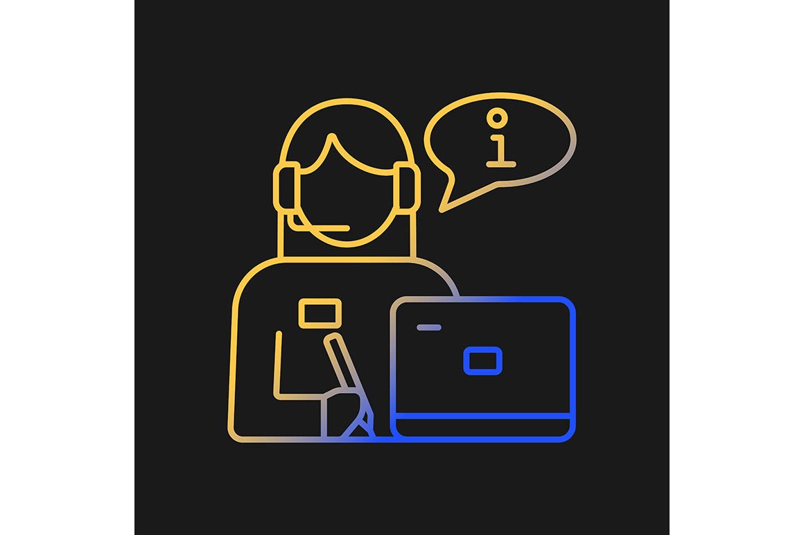 Company staff related gradient icons set for dark and light mode