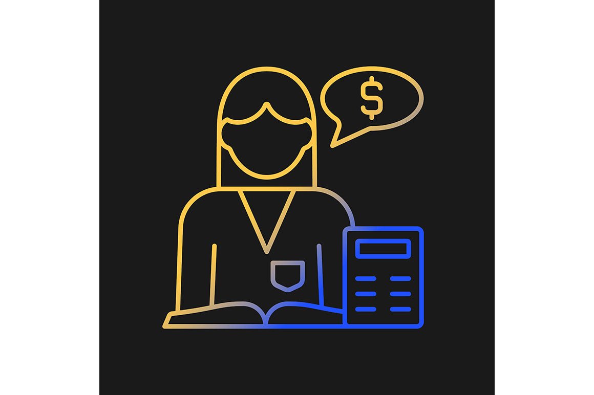 Company staff related gradient icons set for dark and light mode
