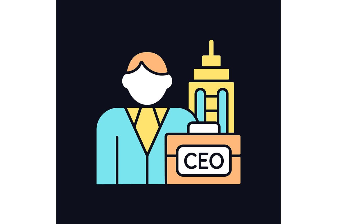 Company staff related light and dark theme RGB color icons set