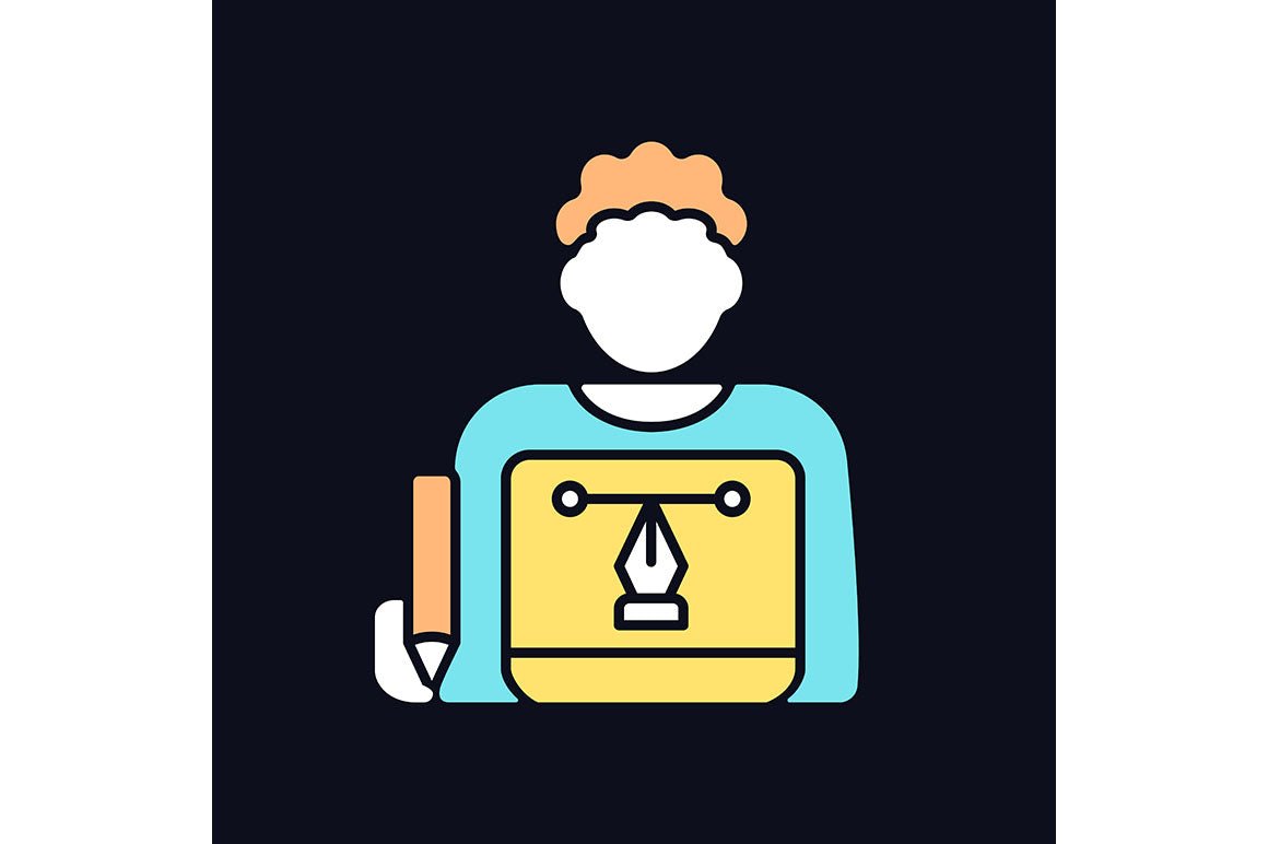 Company staff related light and dark theme RGB color icons set