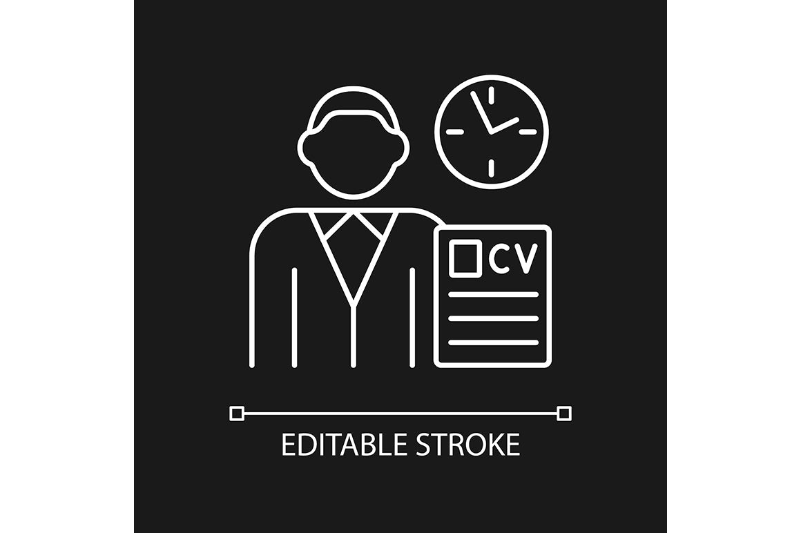 Company staff related linear icons set for dark and light mode