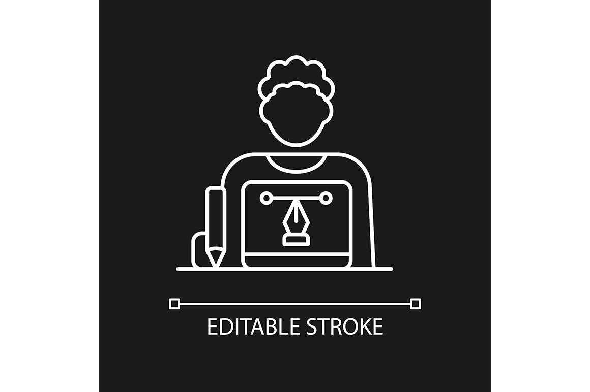 Company staff related linear icons set for dark and light mode