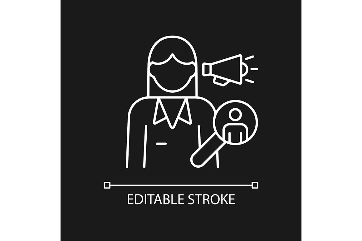 Company staff related linear icons set for dark and light mode