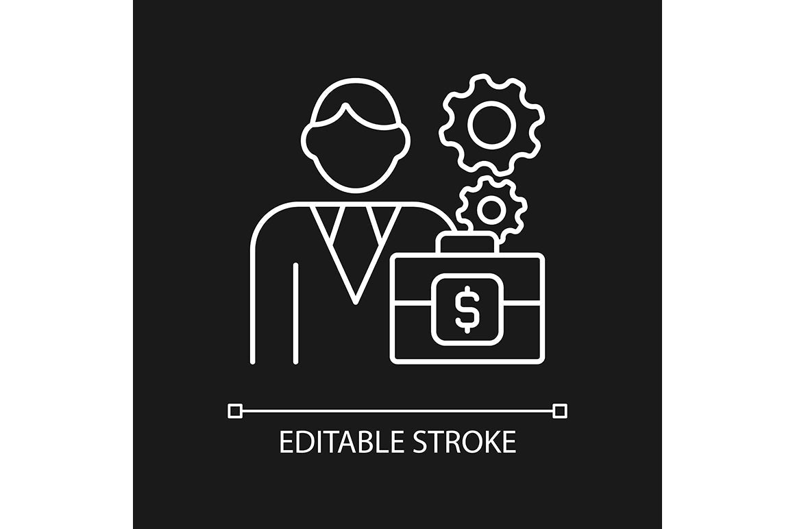 Company staff related linear icons set for dark and light mode