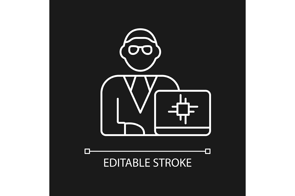 Company staff related linear icons set for dark and light mode