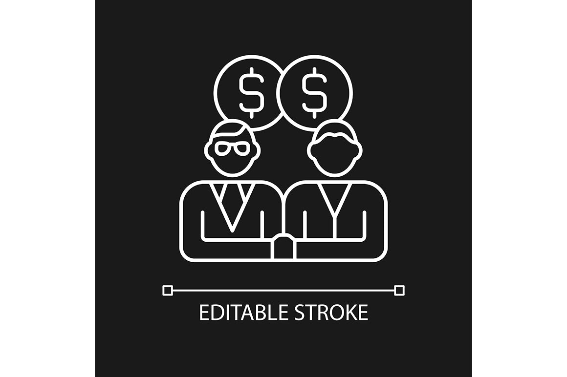 Company staff related linear icons set for dark and light mode