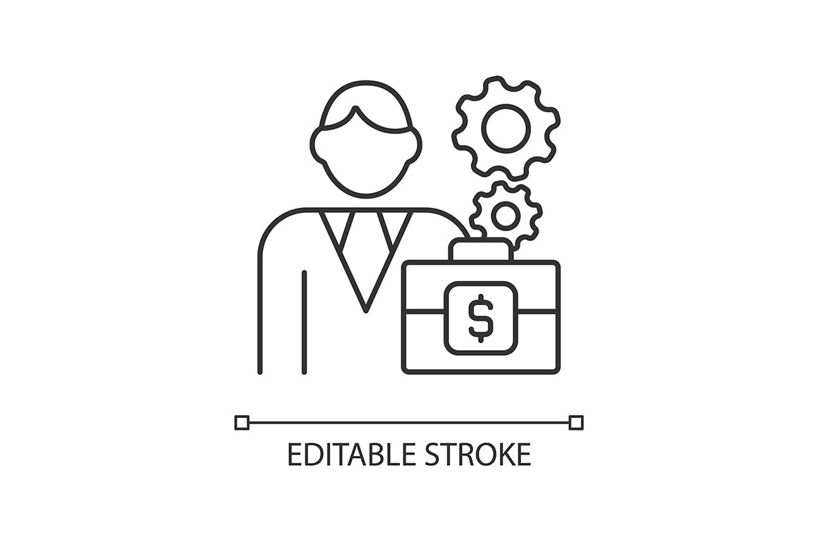 Company staff related linear icons set for dark and light mode