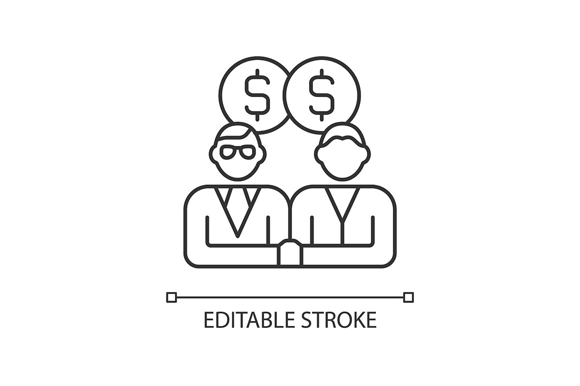 Company staff related linear icons set for dark and light mode