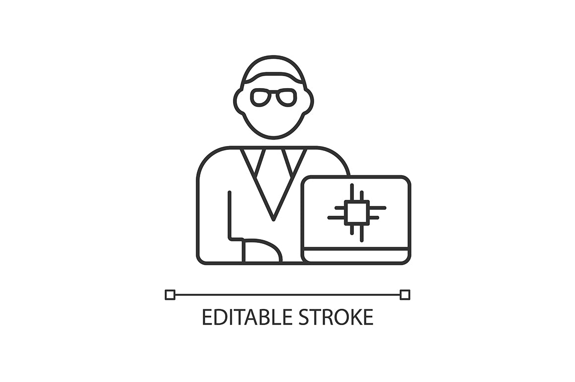 Company staff related linear icons set for dark and light mode