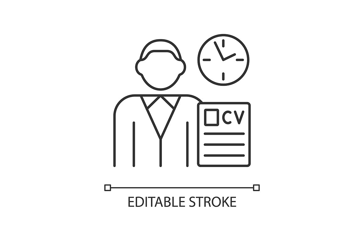Company staff related linear icons set for dark and light mode