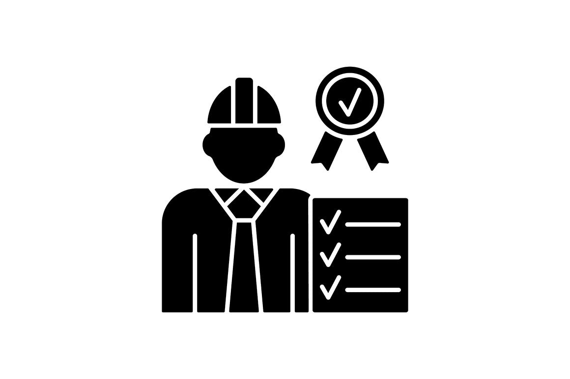 Company staff related RGB black glyph icons set on white space