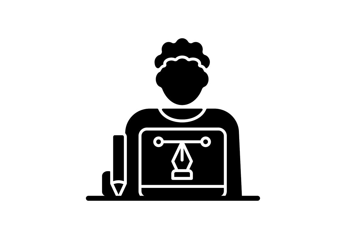 Company staff related RGB black glyph icons set on white space