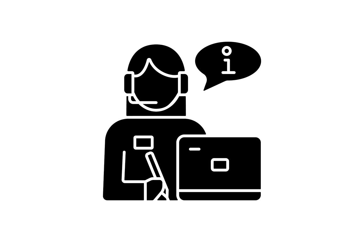 Company staff related RGB black glyph icons set on white space