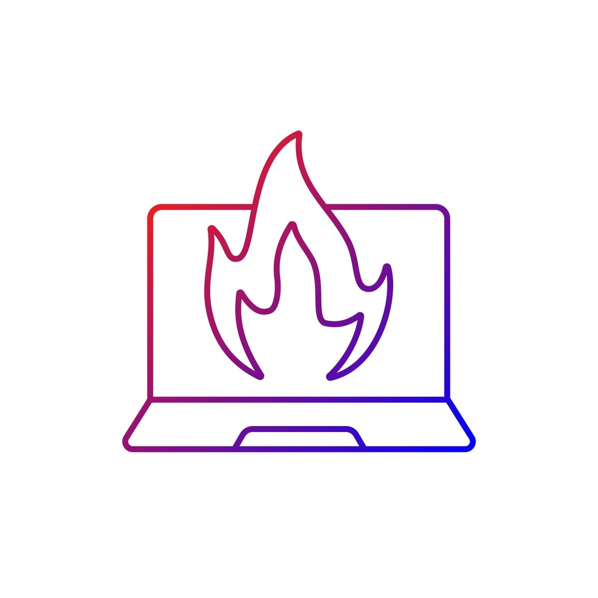 Computer problem gradient linear vector icons set