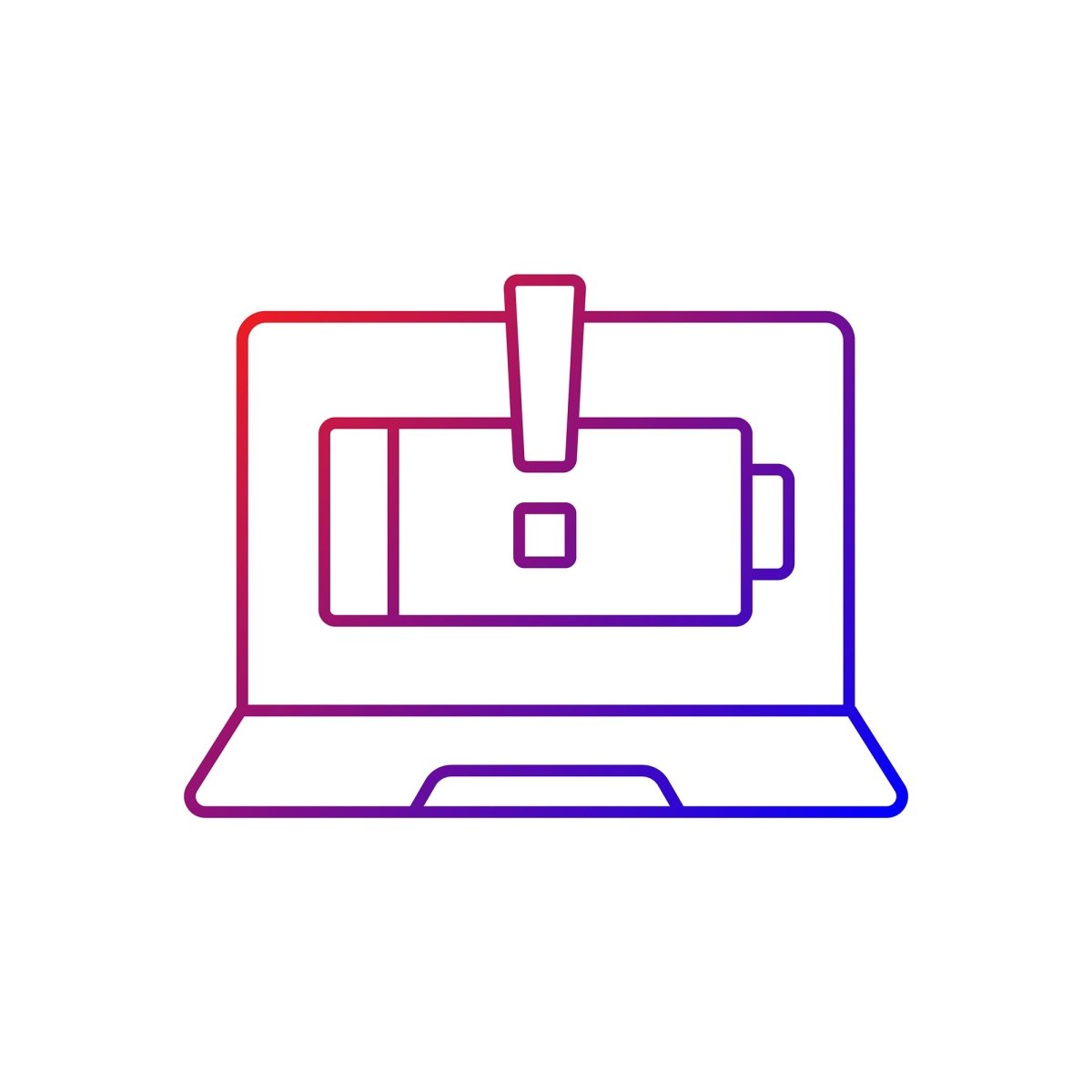 Computer problem gradient linear vector icons set