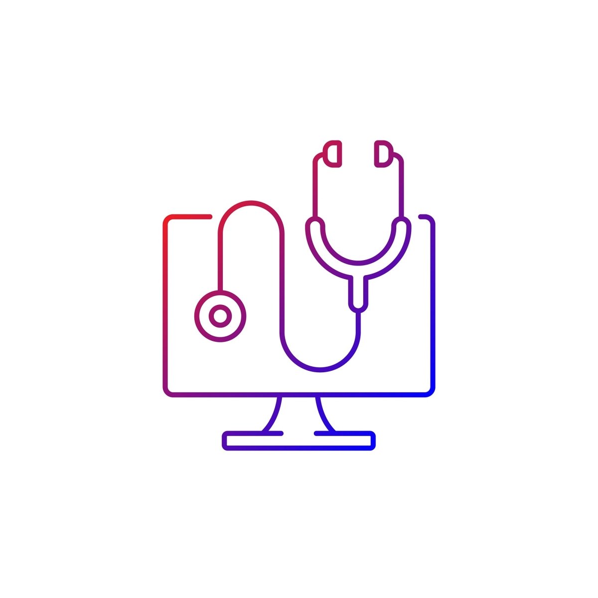 Computer problem gradient linear vector icons set
