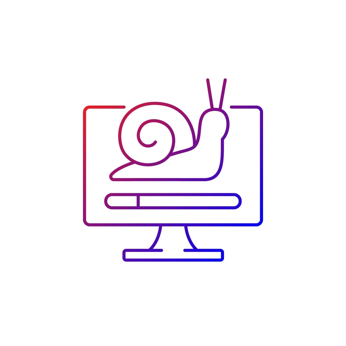 Computer problem gradient linear vector icons set