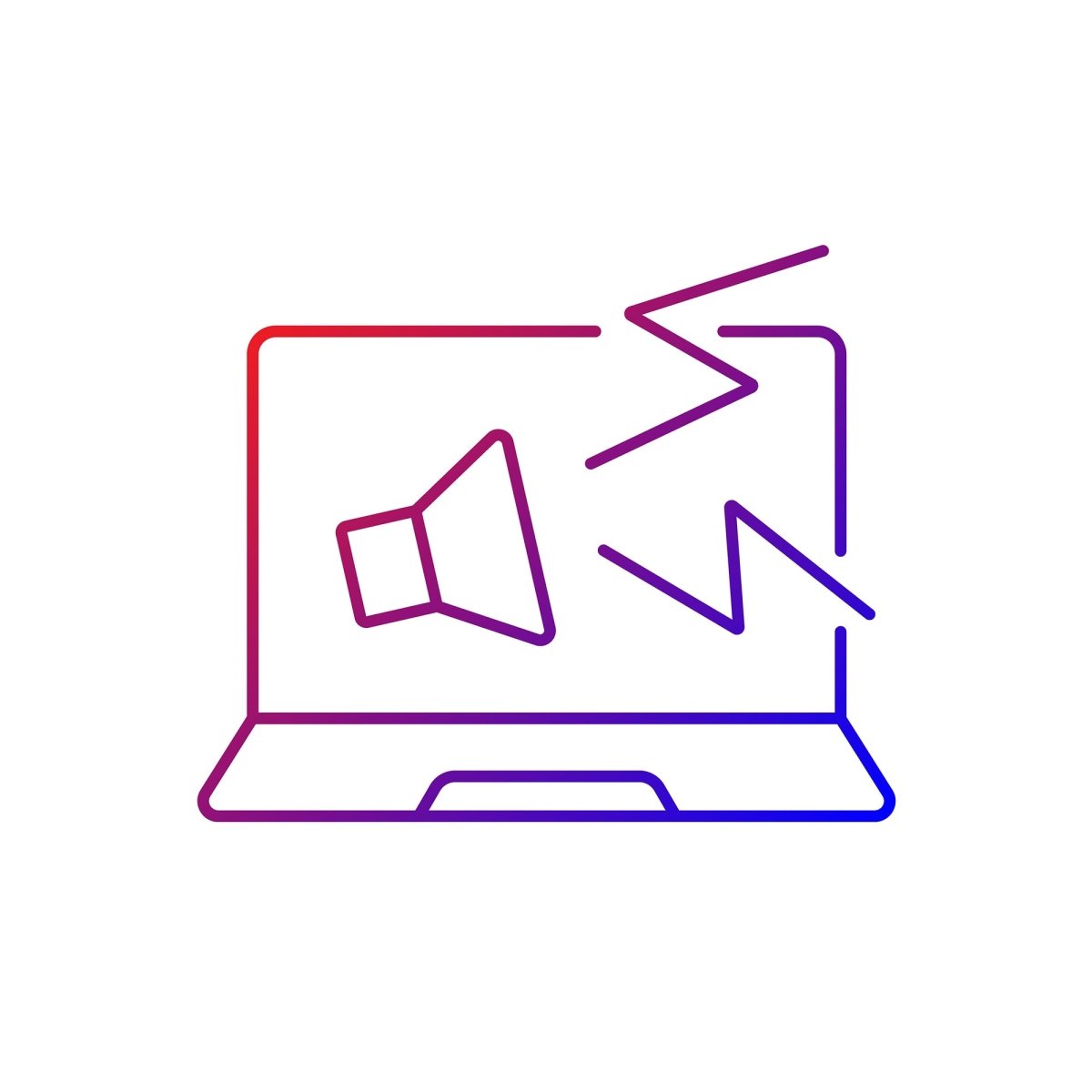 Computer problem gradient linear vector icons set