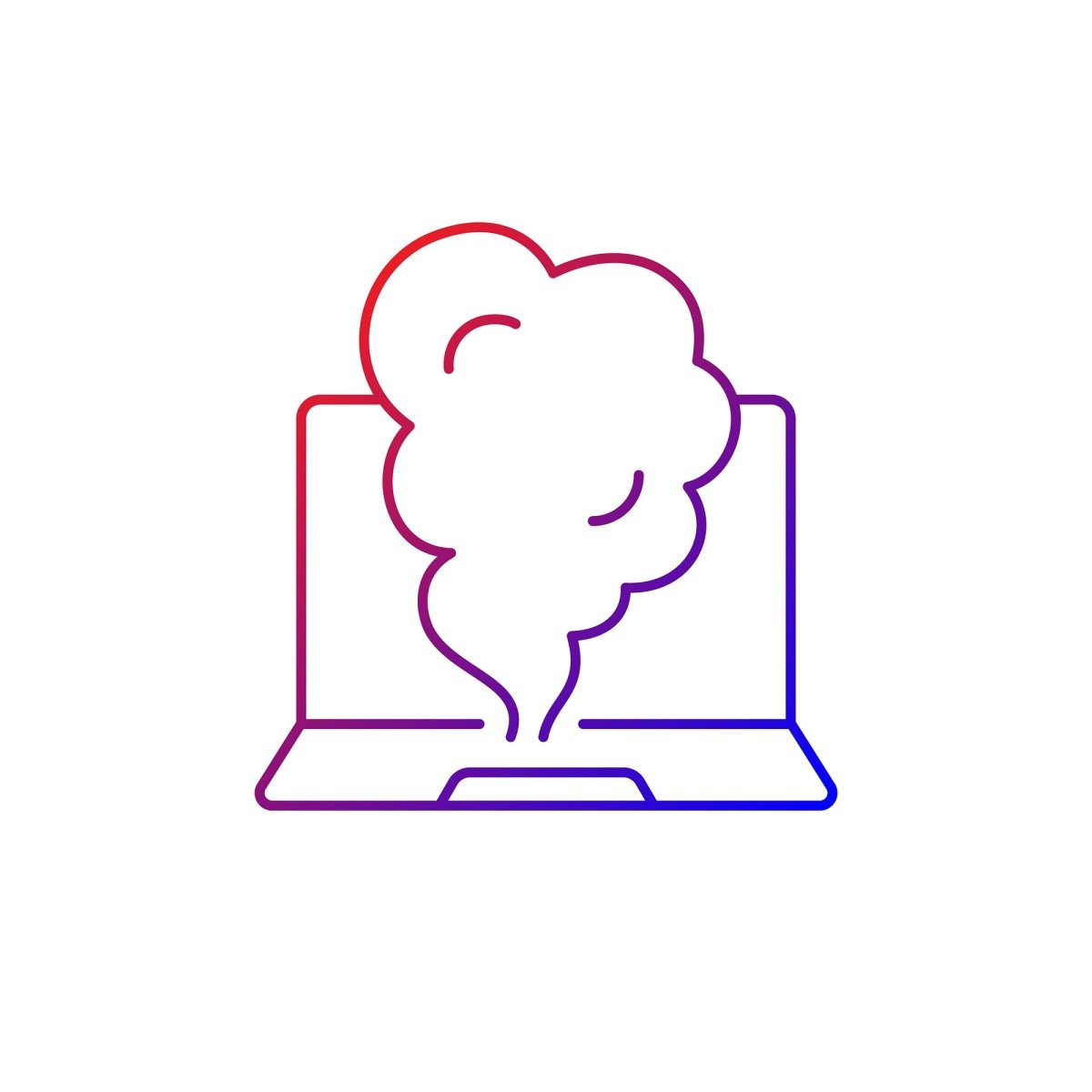 Computer problem gradient linear vector icons set