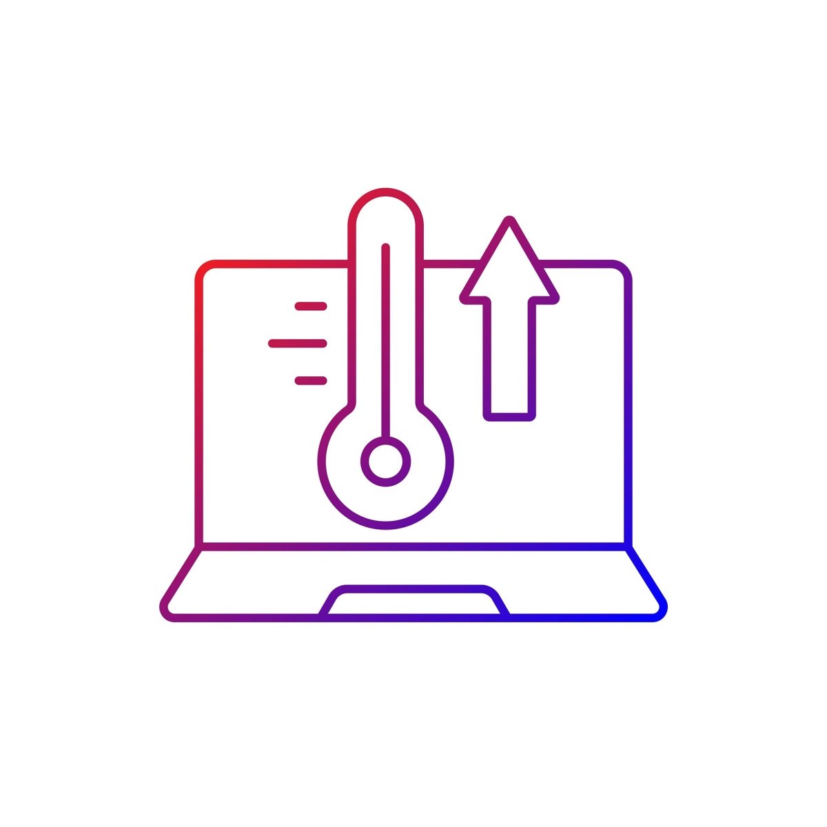 Computer problem gradient linear vector icons set